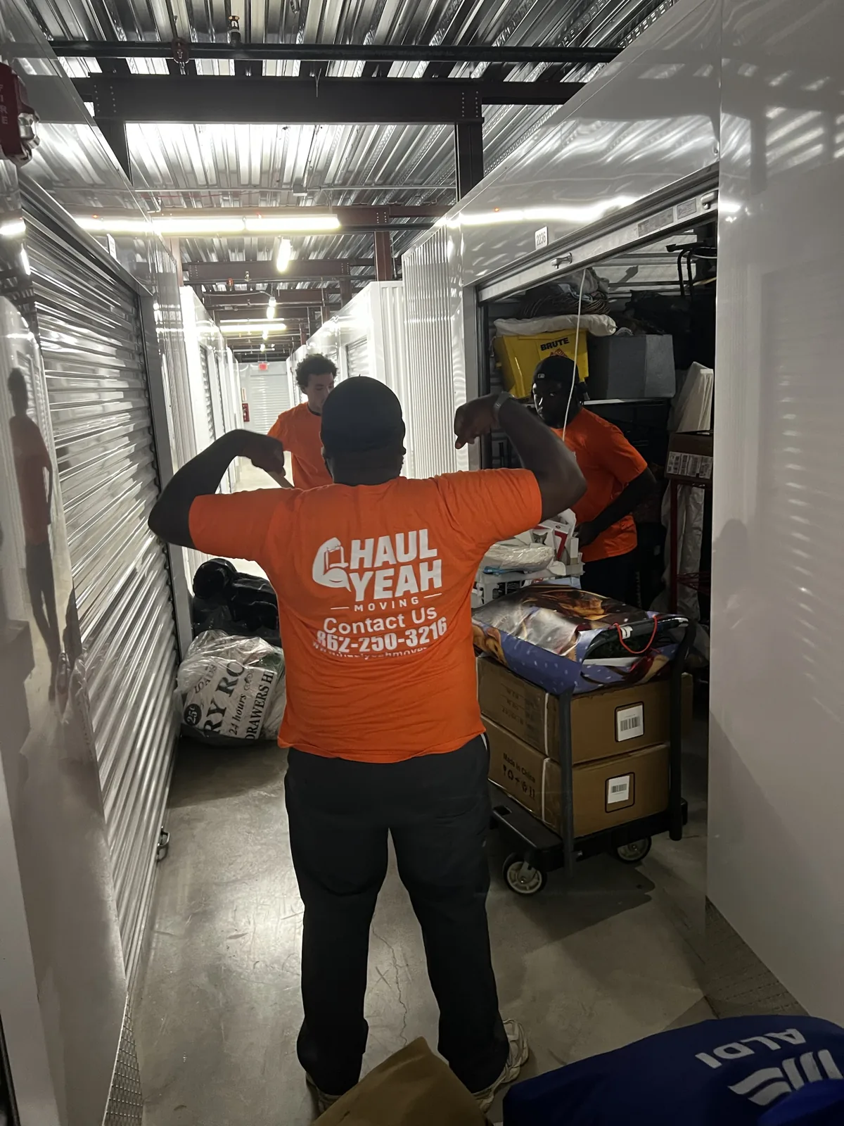 Haul Yeah Moving crew on the job at a New Jersey storage facility